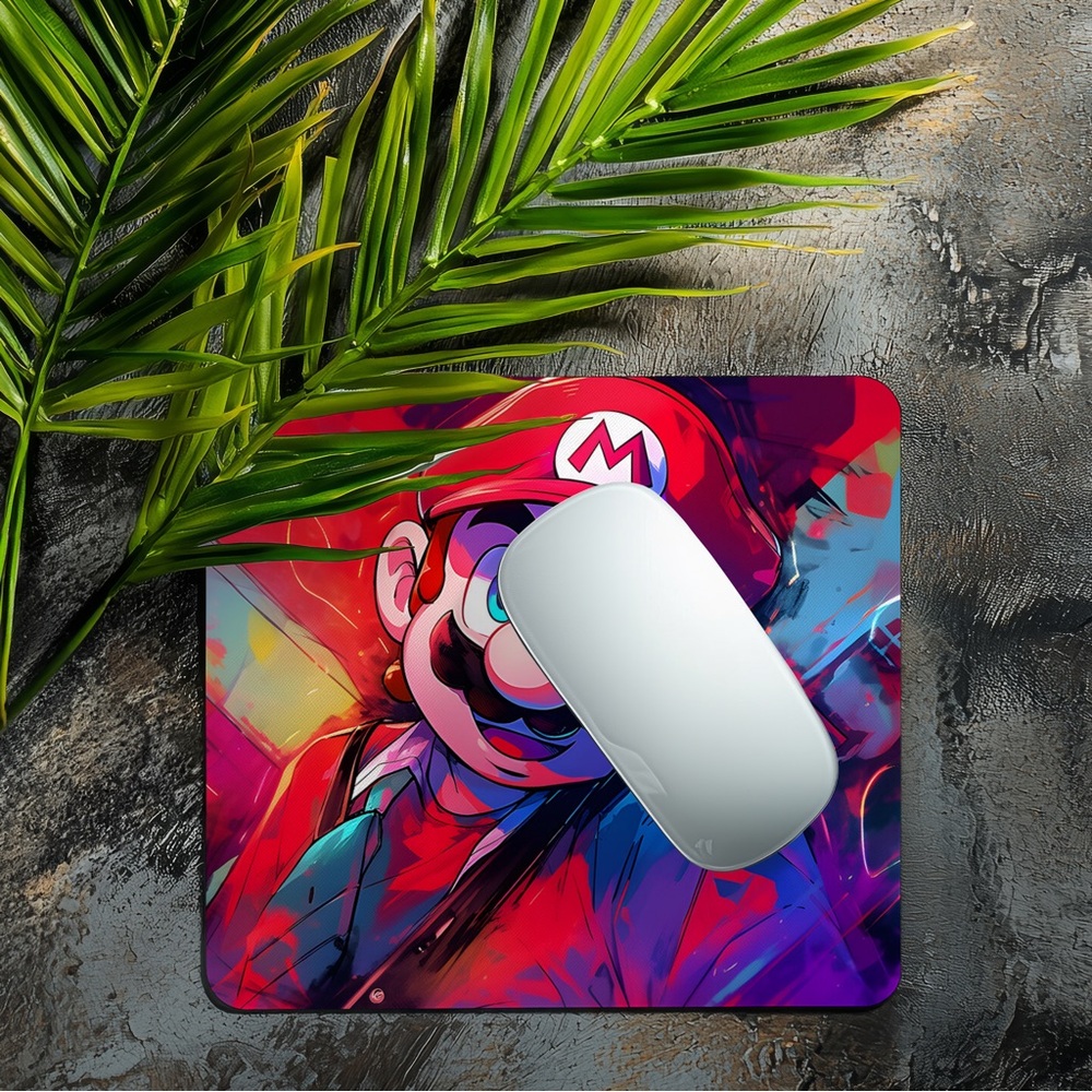 Hand Crafted Red and Blue Superhero Gaming Mouse Pad